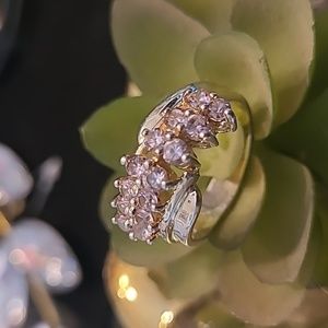 Women's 925 Sterling Silver With Pink Zircon.   Stunning Cocktail Ring. Size 9